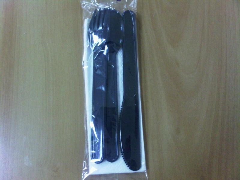 Plastic Cutlery Set Black
